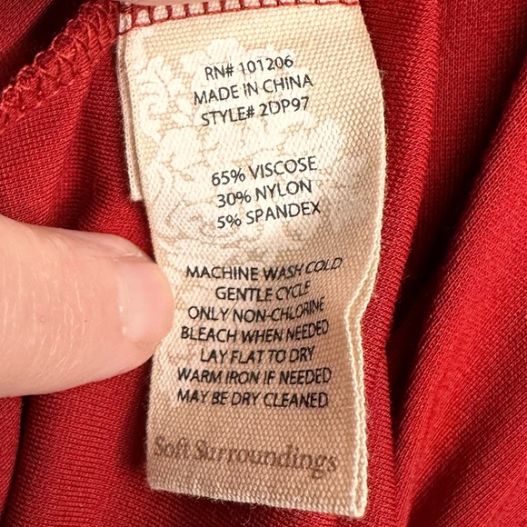 Soft Surroundings Lagia Elegant Dark Red Knit Maxi Dress Size Large - Picture 7 of 9